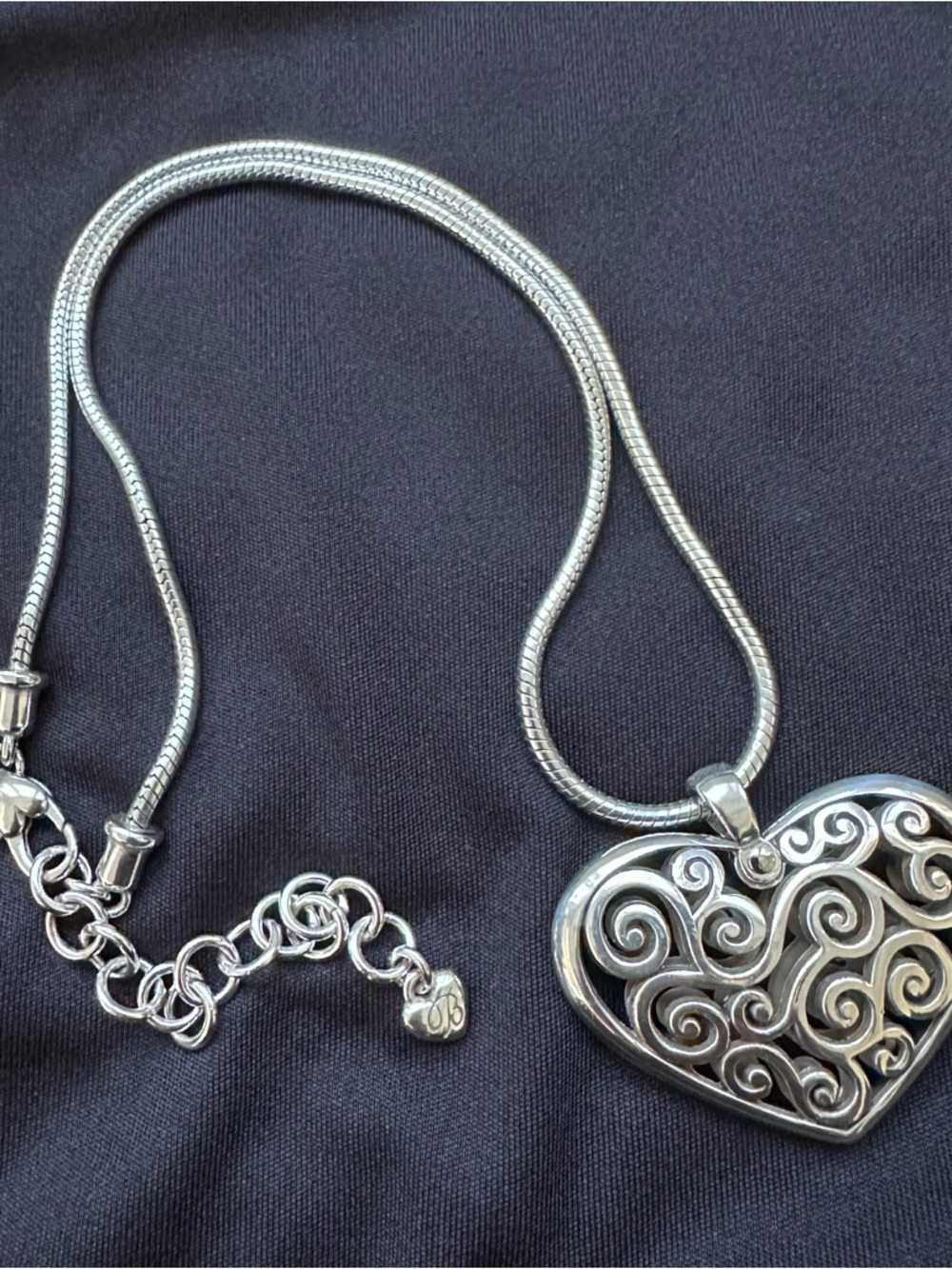 Brighton Diva heart filigree Pendant Necklace - Picture 4 of 6